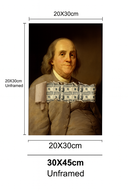 Founding Fortune | Ben Franklin x 100 Dollar Bill Power Print