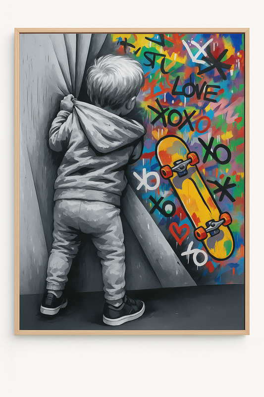 Curtain Call – Banksy’s “Pull Back the Curtain” Canvas