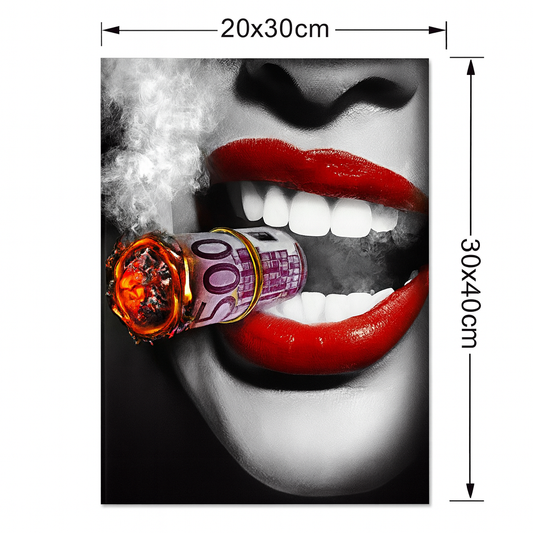 Smoke & Power | Gangsta Girl Canvas with Lips