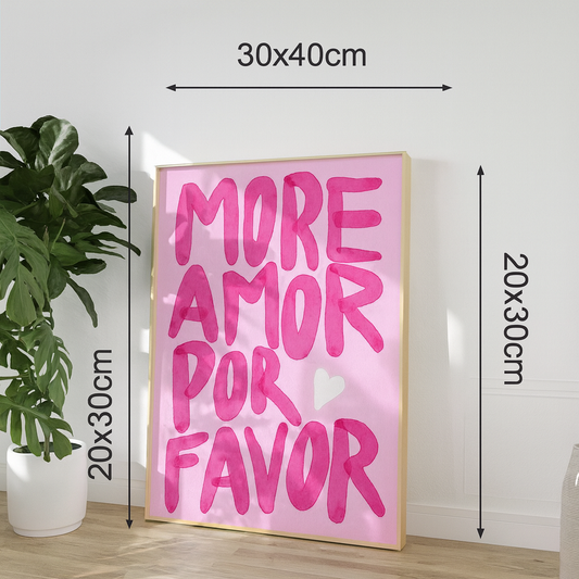 More Amor Por Favor | Handwritten Pink