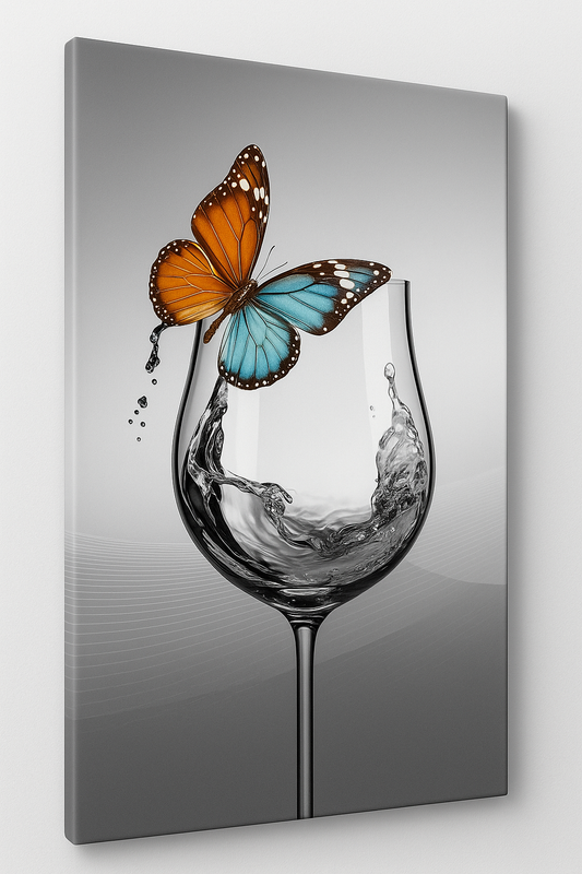 Wings of Reflection – Glass and Butterfly Wall Art