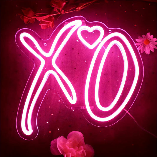 XO - Love, Lit — A Neon Embrace in Kiss & Glow