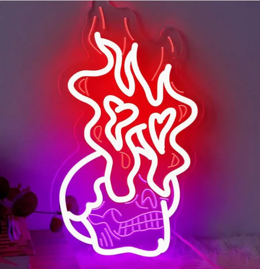 Burning Heart Neon Inferno — A Gothic Love Set Ablaze