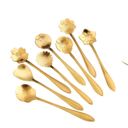 Bloom & Resistance – 8-Piece Stainless Steel Teaspoon Set