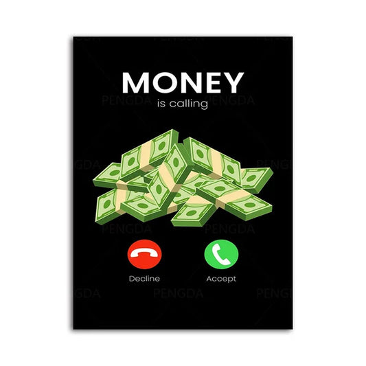 Money Is Calling | Framed Motivational