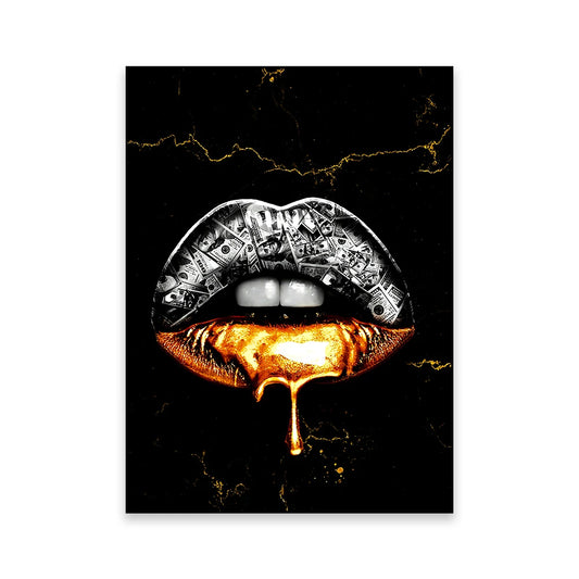 Golden Vice | Surreal Lips & Dollar
