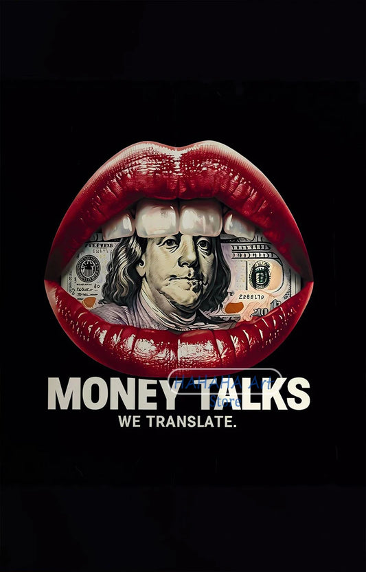 Money Talks | Red Lips & Dollar Pop Art