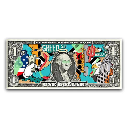 Currency Clash | Modern US Dollar Graffiti Wall Art