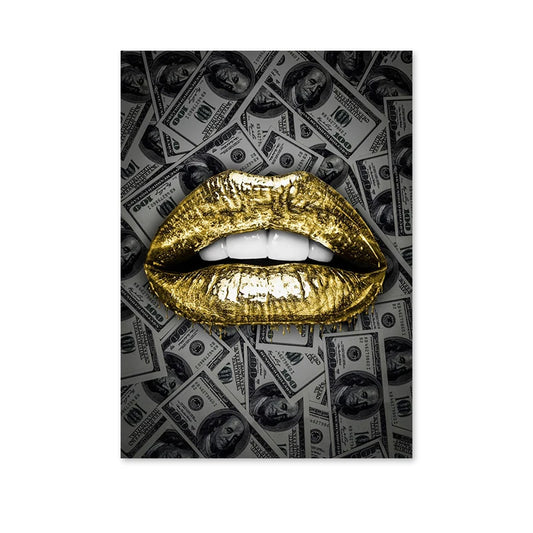 Gilded Kiss | Gold Lips & Money