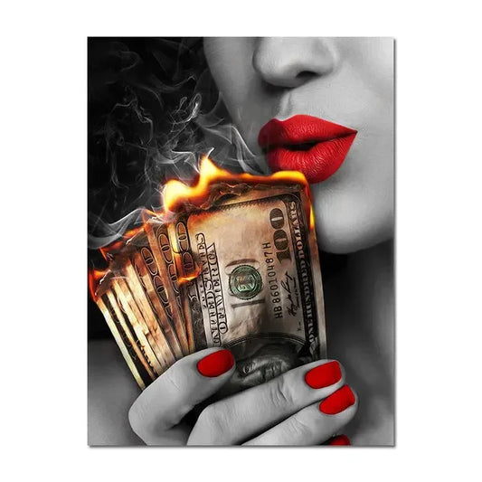 Flame of Fortune | Burning Money Pop Art Statement Piece