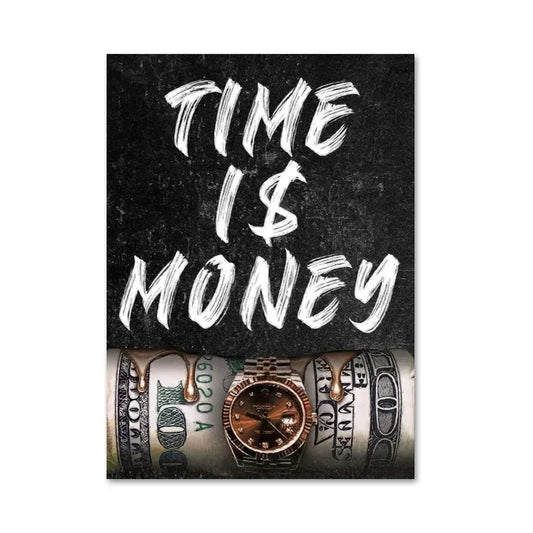 Time Is Money” – Hustle Canvas Wall Art